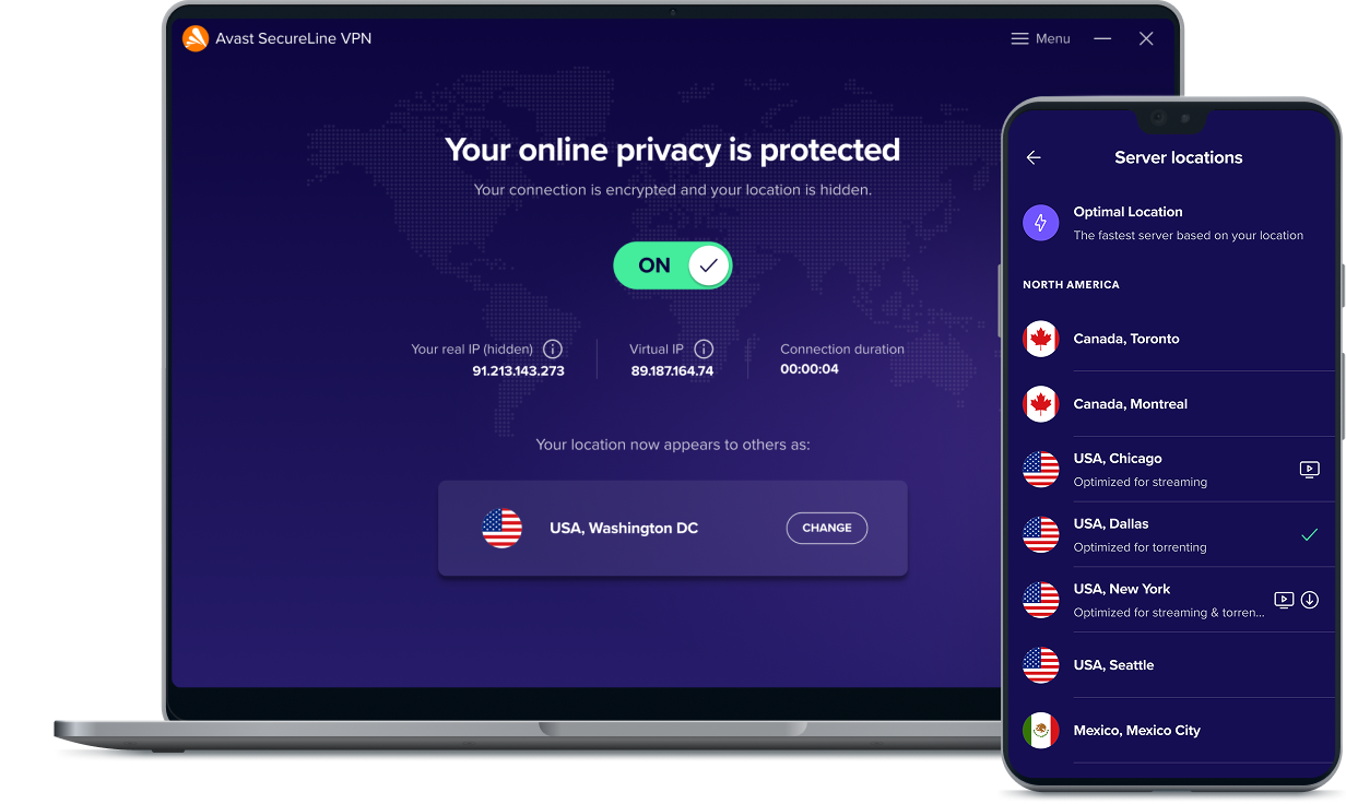アバスト セキュアライン VPN：パソコンとモバイル