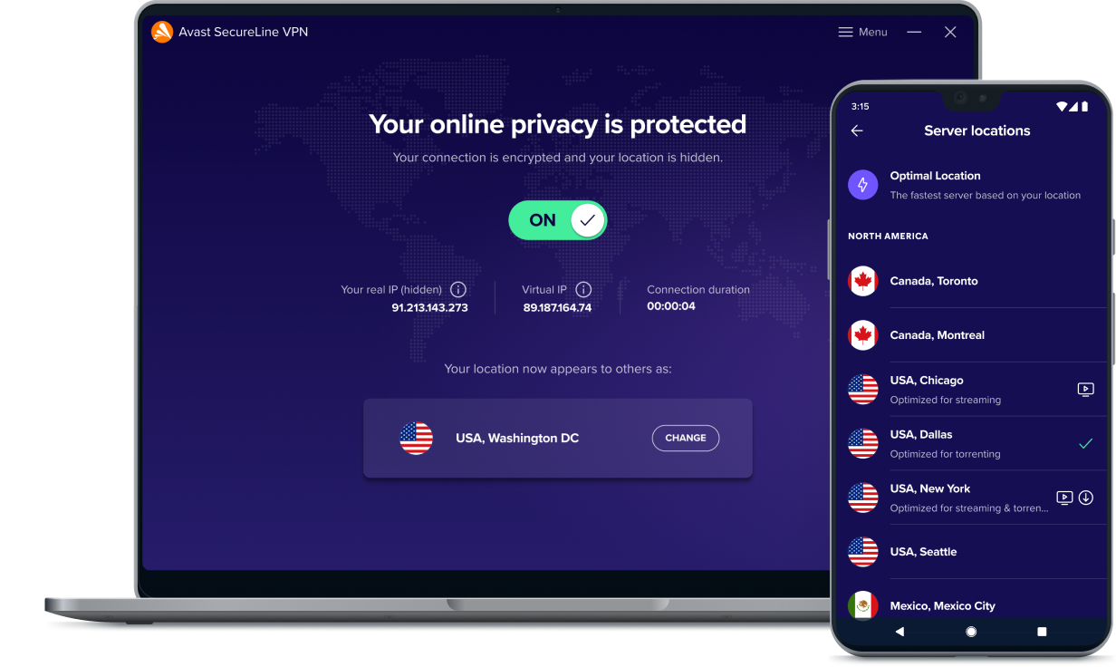 アバスト セキュアライン VPN：パソコンとモバイル